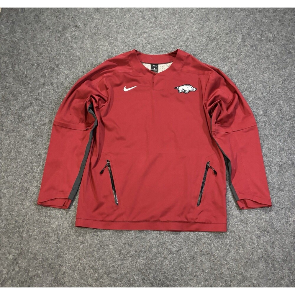 Arkansas Razorbacks Nike Dri Fit Jacket Mens Large Red NCAA On Field